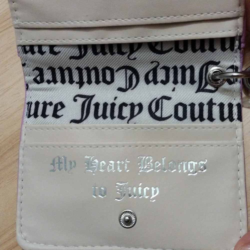 Juicy Couture Violet Tulle Wing It Card Case with Heart Charm Key Fob 🦋✨ 🆕